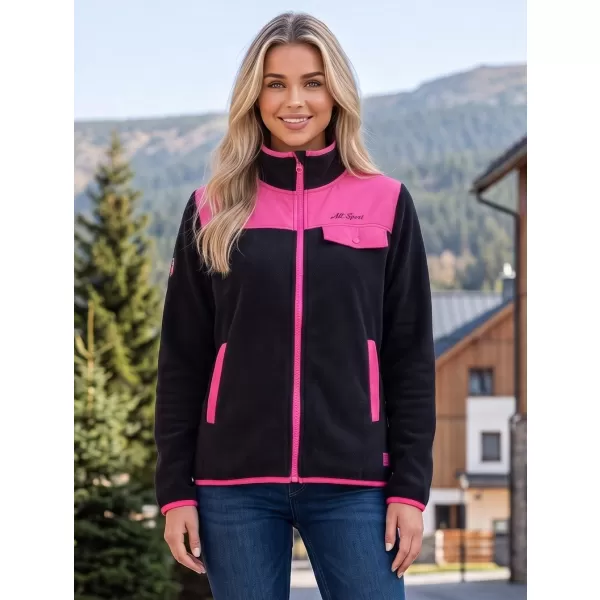  Hanorac de damă din fleece ALTISPORT GENESIS NEGRU 