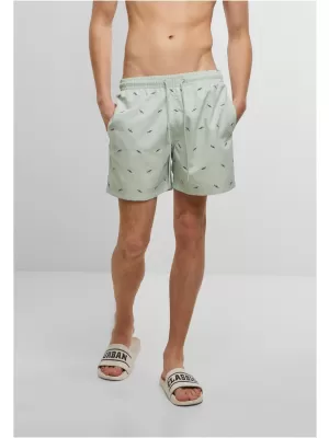 Pantaloni scurți de baie URBAN CLASSICS TB2680 FROT MINT/VINTAGE BLUE