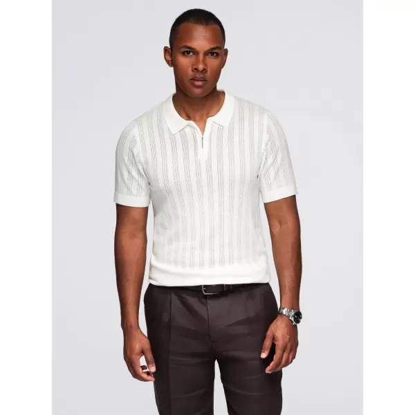  Tricou pentru bărbați OMBRE OM-POSS-0158 ALB 