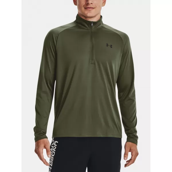  Tricou pentru bărbați UNDER ARMOUR UA TECH 2.0 1/2 ZIP 1328495-392 VERDE 