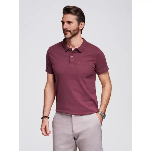  Mens t -thirt cu guler OMBRE OM-POWS-0142 MARO 