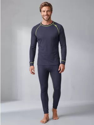 Set termic pentru bărbați ALTISPORT GAIN GRI ÎNCHIS/LIME