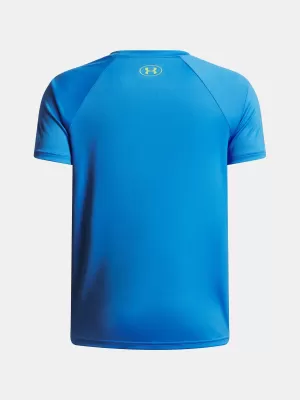 Tricou băieți UNDER ARMOUR UA TECH SPLIT WORDMARK SS 1383010-402 ALBASTRU