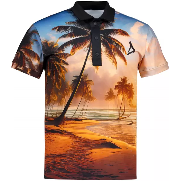  Tricou funcțional pentru bărbați cu guler premium ALTISPORT VOJ/ALM116TR05 PALMIERI 