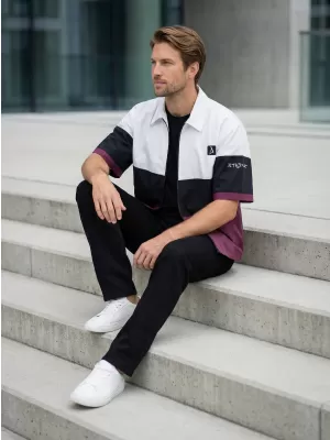 Cămașă premium pentru bărbați ALTISPORT VOJ/ALM051KOS01 BURGUNDIA