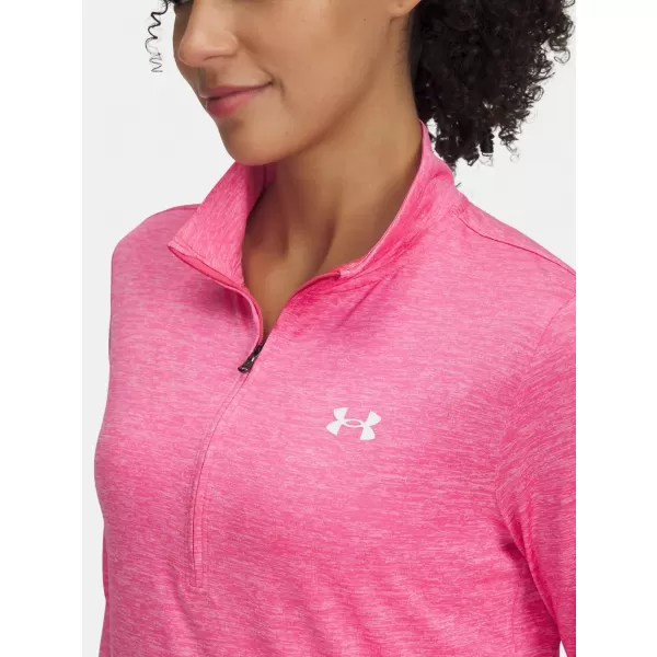  Tricou de damă UNDER ARMOUR TECH 1/2 ZIP- TWIST 1384225-672 ROZ 