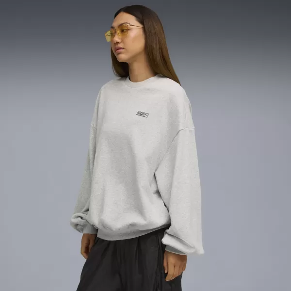  Panoul pentru doamne PUMA X ROSÉ OVERSIZED CREW 63380310 HEATHER GRI DESCHIS 