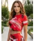 Crop top de damă premium ALTISPORT VOJ/ALW001TR07 ROŞU