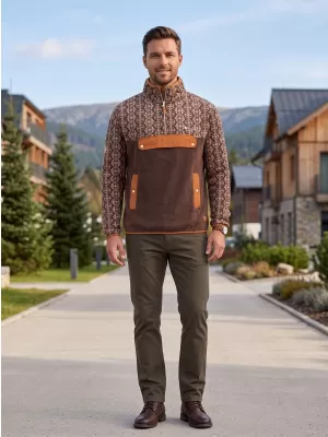 Hanorac pentru bărbați din fleece ALTISPORT GARM MARO