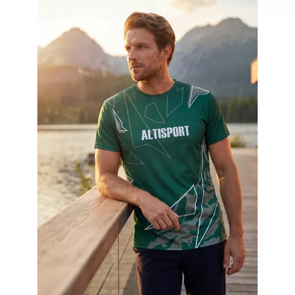  Cămașă de agrement pentru bărbați premium ALTISPORT VOJ/ALM123TR06 VERDE ÎNCHIS 