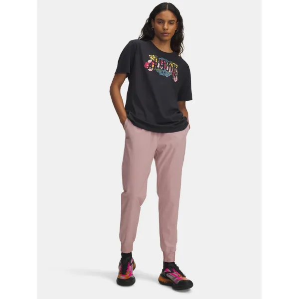  Pantaloni sport de damă UNDER ARMOUR UA RIVAL HI RISE WOVEN PANT 1382727-673 ROZ 