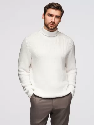 Pulover pentru bărbați OMBRE OM-SWTN-0162 ALB