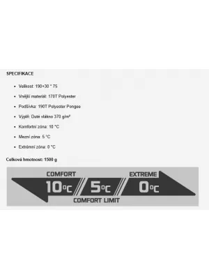 Sac de dormit PENTAGON MAJOR SLEEPING BAG 370GR/M² D19002 MARO GRI
