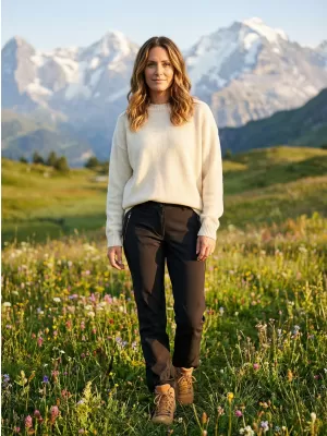 Pantaloni de softshell pentru femei ALTISPORT NEHRA NEGRU