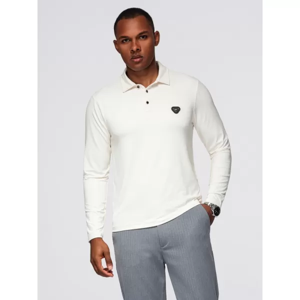  Tricou pentru bărbați cu guler OMBRE OM-POLS-0139 CREMĂ 