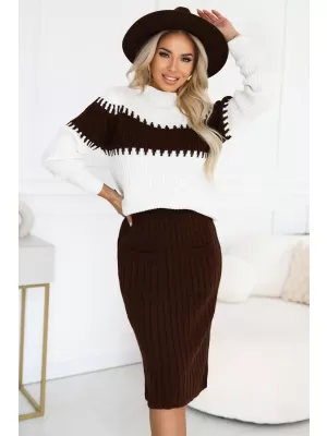Rochie NUMOCO 571-2 CIOCOLATĂ