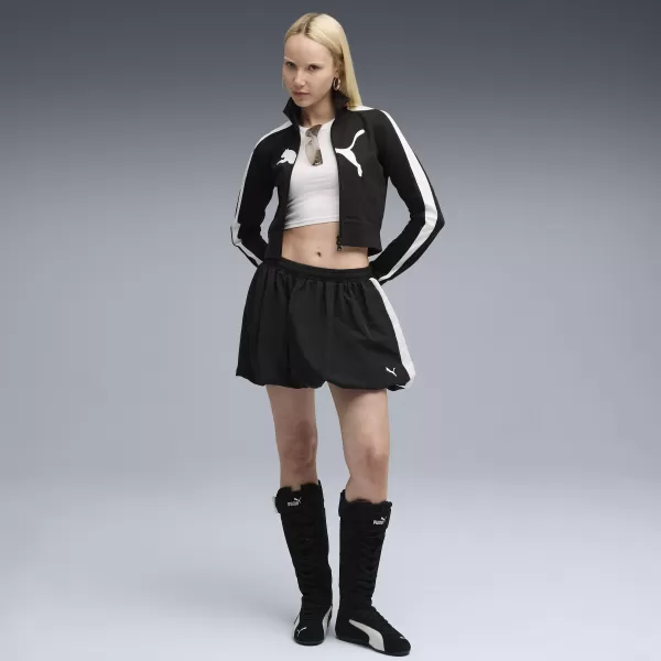  Dámská mikina PUMA FUTURE PUMA ARCHIVE T7 SLIM CROPPED TRACK JACKET 63212301 PUMA BLACK/PUMA WHITE 