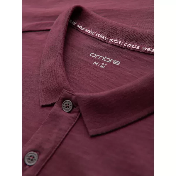  Mens t -thirt cu guler OMBRE OM-POWS-0142 MARO 