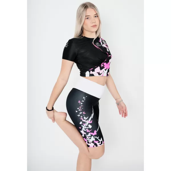  Crop top funcțional premium pentru femei ALTISPORT VOJ/ALW022TR07 ČERNORŮŽOVÁ ROZ NEGRU 