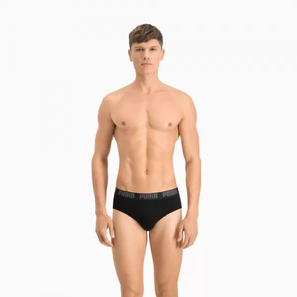  Briefuri pentru bărbați PUMA BASIC BRIEF 2P 88910006 NEGRU/NEGRU 