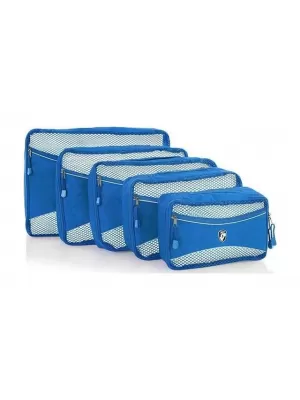 Set de organizatori HEYS ECO PACKING CUBE 5PC SET II ALBASTRU