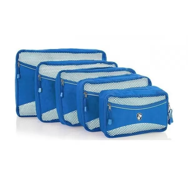  Set de organizatori HEYS ECO PACKING CUBE 5PC SET II ALBASTRU 