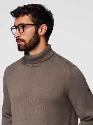 Pulover pentru bărbați OMBRE OM-SWTN-0163 GRI-MARO