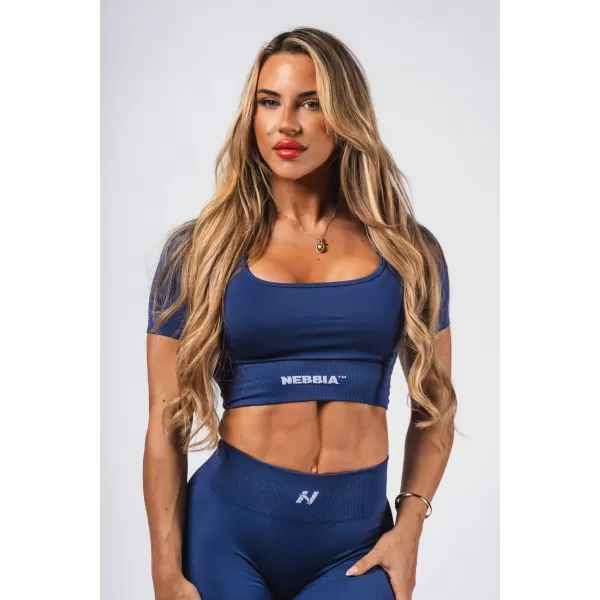  Crop top model fără sudură FLOW SEAMLESS 499 BLUE Nebbia 