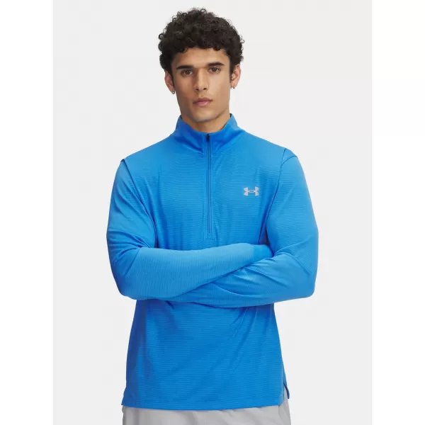  Tricou pentru bărbați UNDER ARMOUR UA LAUNCH 1/4 ZIP 6005542-402 ALBASTRU 