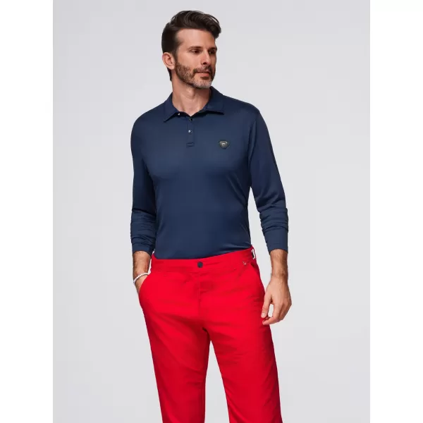  Tricou pentru bărbați cu guler OMBRE OM-POLS-0139 ALBASTRU MARIN 