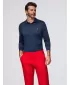 Tricou pentru bărbați cu guler OMBRE OM-POLS-0139 ALBASTRU MARIN
