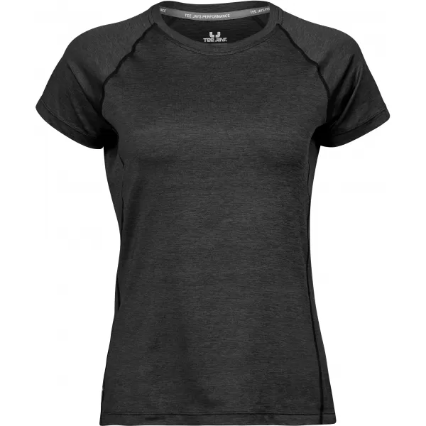  Tricou de dama TEE JAYS | TJ 7021 MELANGE NEGRU 