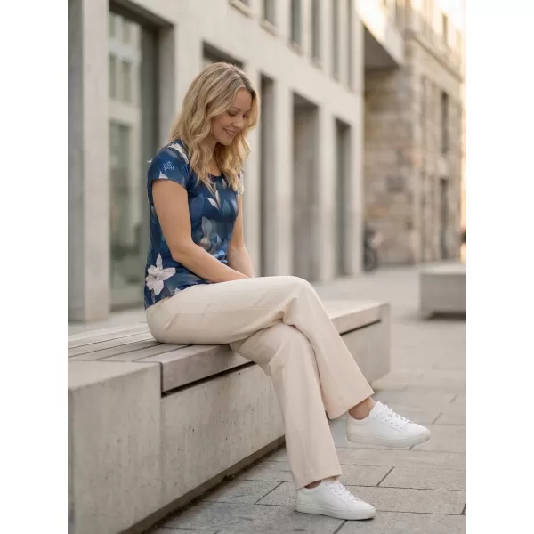  Cămașă de agrement pentru femei premium ALTISPORT VOJ/ALW097TR06 FLORI ALBASTRE 