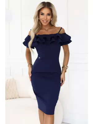 Rochie NUMOCO 599-3 ALBASTRU ÎNCHIS