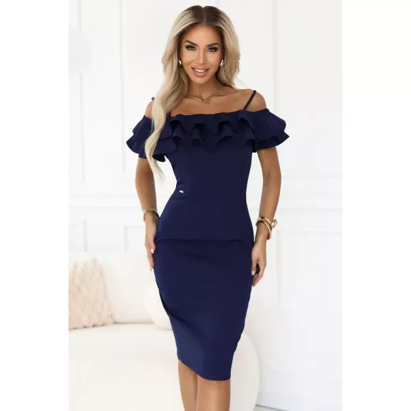  Rochie NUMOCO 599-3 ALBASTRU ÎNCHIS 