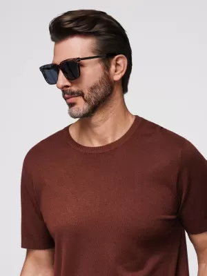 Tricou pentru bărbați OMBRE OM-TSCT-0252 MARO CALD