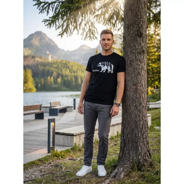  Tricou pentru bărbați cu mâneci scurte ALTISPORT ALM193129 NEGRU 