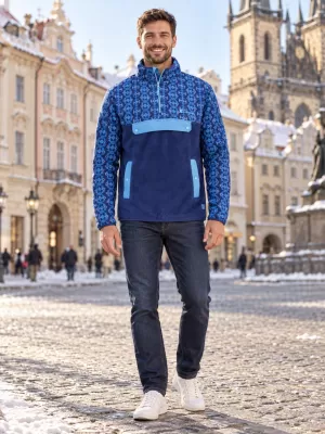 Hanorac pentru bărbați din fleece ALTISPORT GARM ALBASTRU