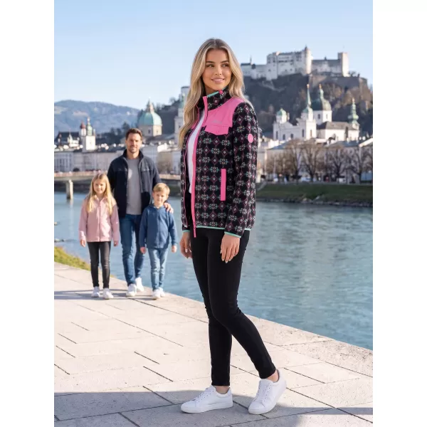  Hanorac de damă din fleece ALTISPORT GENESIS NEGRU/BEJ DESCHIS 