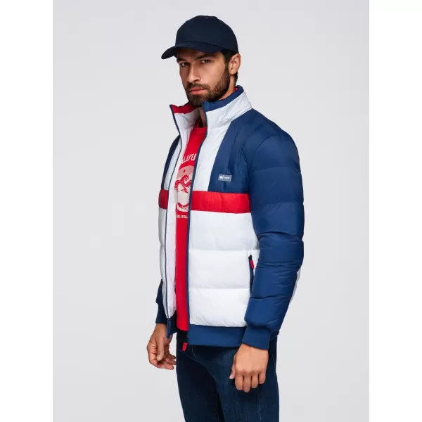  Sacou OMBRE OM-JALP-0296 ALBASTRU ȘI ALB 