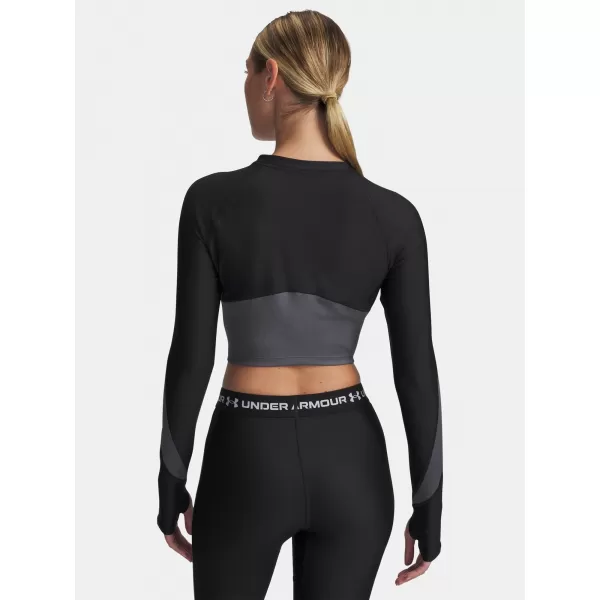  Tricou pentru femei UNDER ARMOUR UA HG RIB 1/4 ZIP 6003981-004 NEGRU 