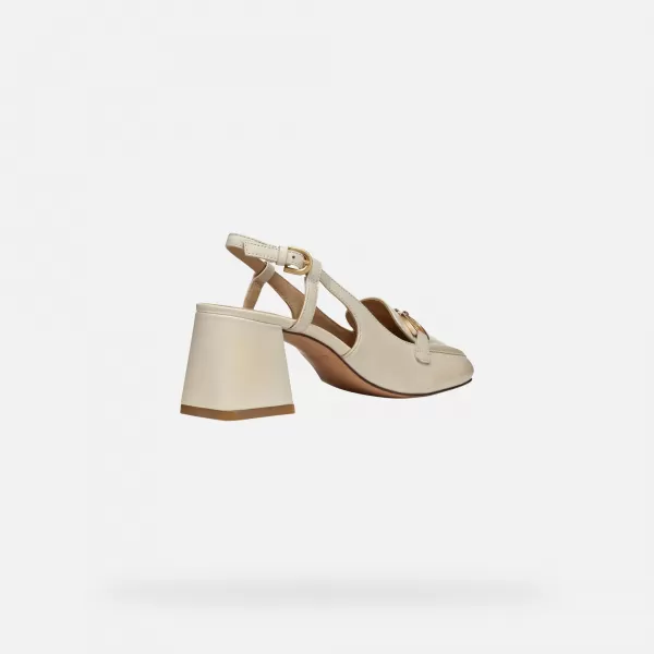  Pantofi de dama cu toc GEOX CORONILLA CREMOS 