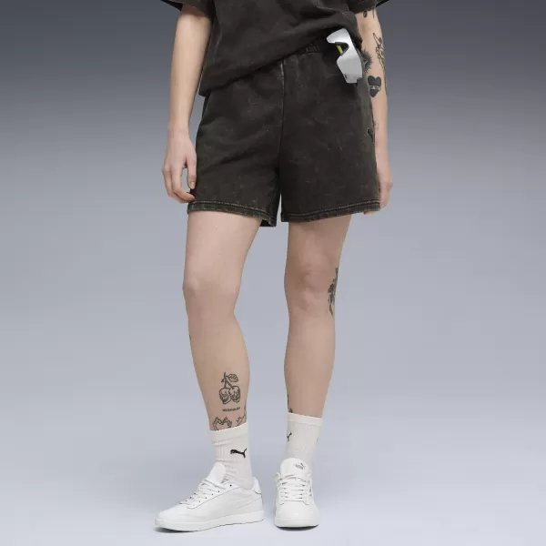  Pantaloni scurți de damă PUMA ESS ELEVATED WASH HIGH-WAIST SHORTS 5" TR 68810501 PUMA NEGRU 