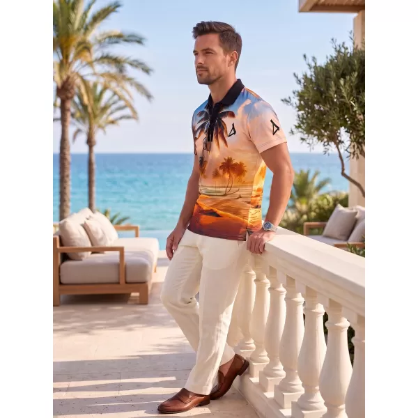  Tricou funcțional pentru bărbați cu guler premium ALTISPORT VOJ/ALM116TR05 PALMIERI 