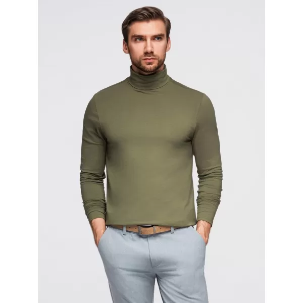  Cămaşă OMBRE OM-LSCL-0130 VERDE MĂSLIN ÎNCHIS 