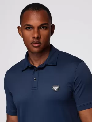 Mens t -thirt cu guler OMBRE OM-POSS-0150 ALBASTRU MARIN
