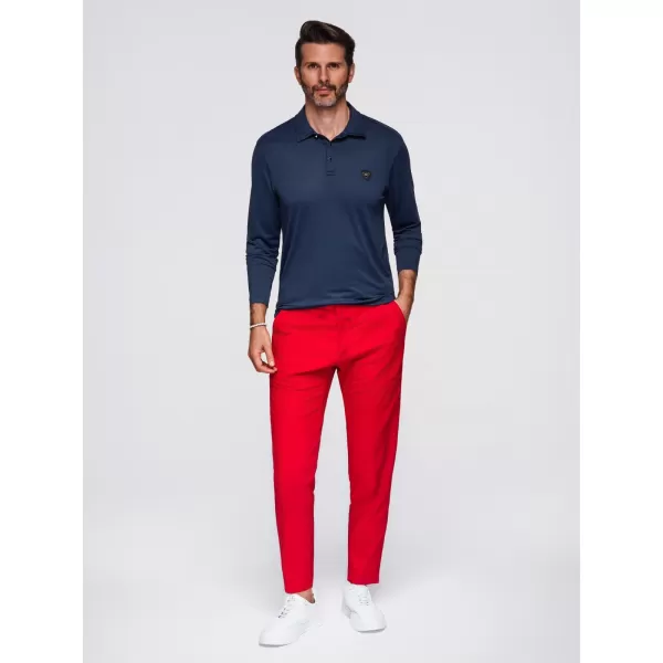  Tricou pentru bărbați cu guler OMBRE OM-POLS-0139 ALBASTRU MARIN 