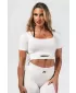 Crop top model fără cusături FLOW SEAMLESS 499 CREAM Nebbia