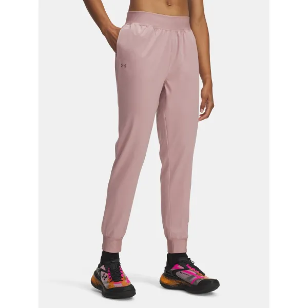  Pantaloni sport de damă UNDER ARMOUR UA RIVAL HI RISE WOVEN PANT 1382727-673 ROZ 