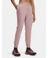 Pantaloni sport de damă UNDER ARMOUR UA RIVAL HI RISE WOVEN PANT 1382727-673 ROZ